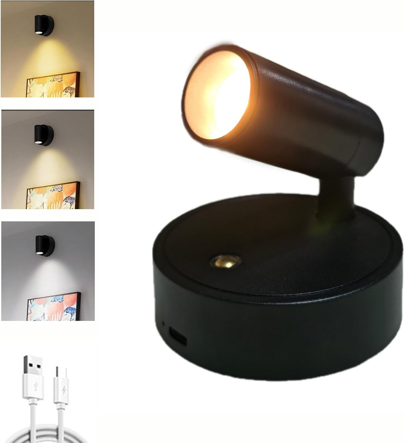 Spotlights Indoor Rechargeable Plant Spotlight, 360° Rotate Wireless LED Upligh