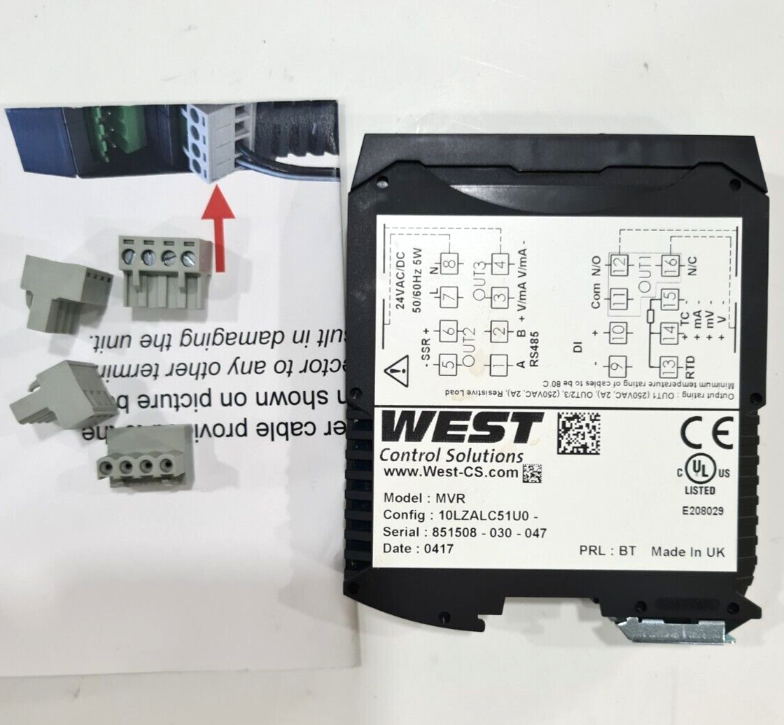 WEST CONTROL SOLUTIONS MVRLZALC51U0 TEMPERATURE CONTROLLERS MFGD