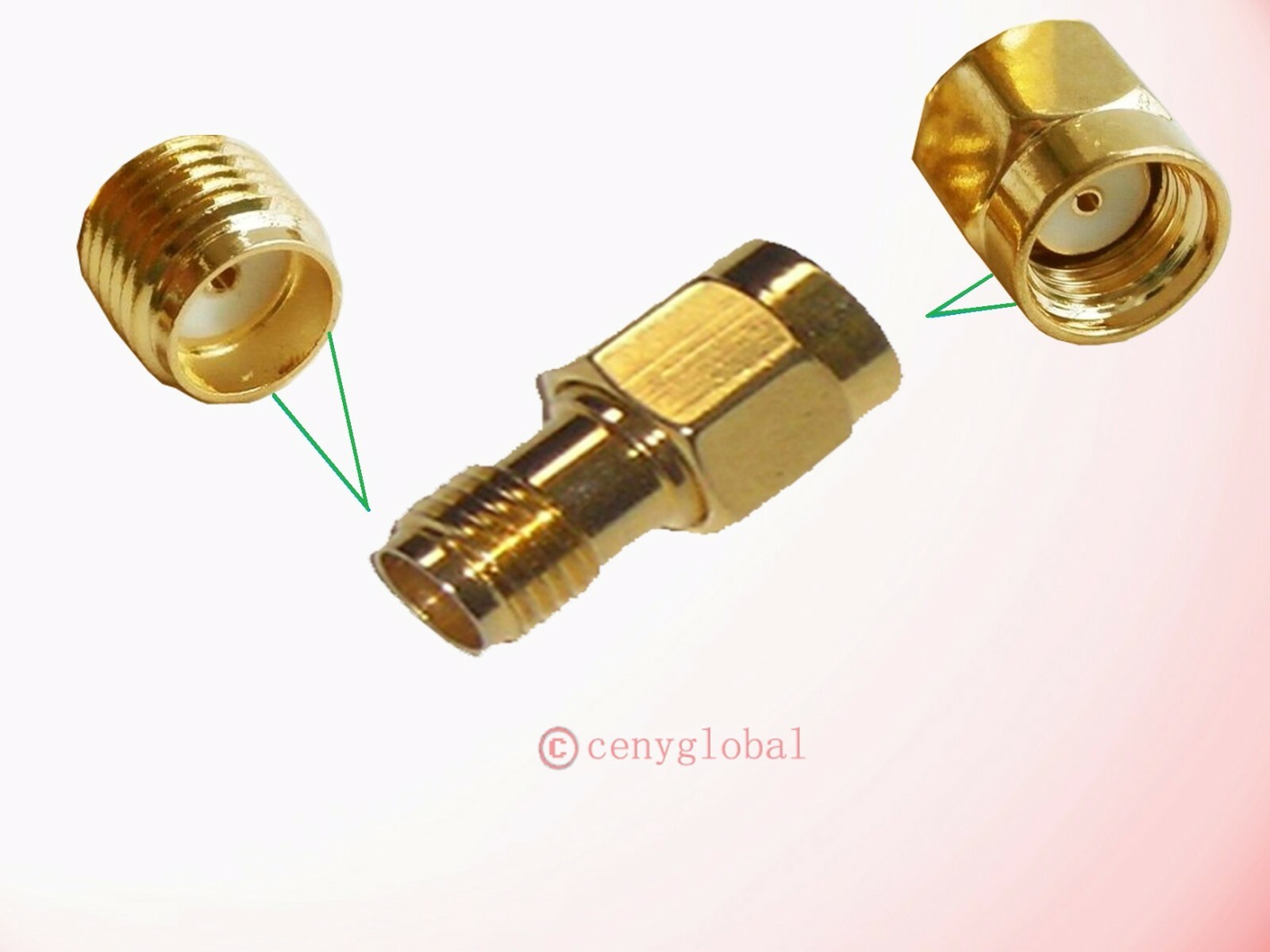 NEW RP-SMA Male to SMA Female Jack Straight RF Antenna Connector Adapter w/o Pin