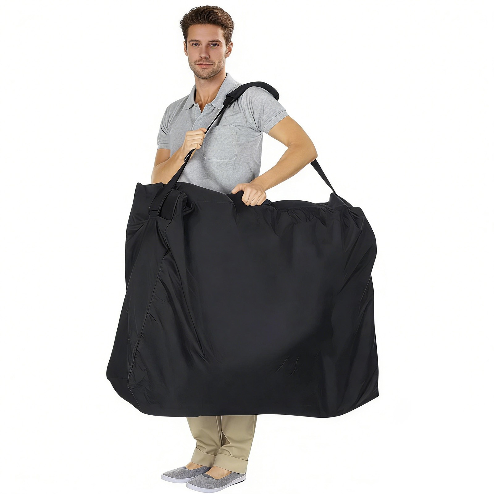 Foldable Wheelchair Storage Bag 600D Oxford with Adjustable Shoulder Strap