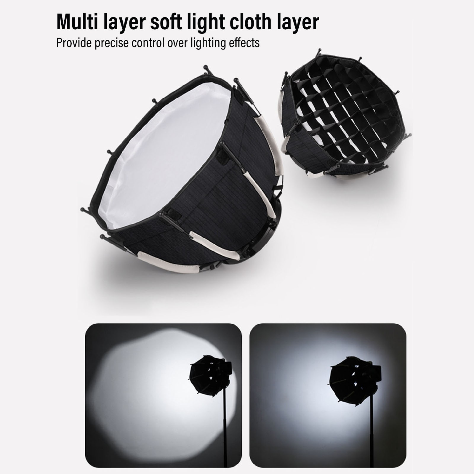 Portable Octagonal Softbox With Grid For Mount Fill Light