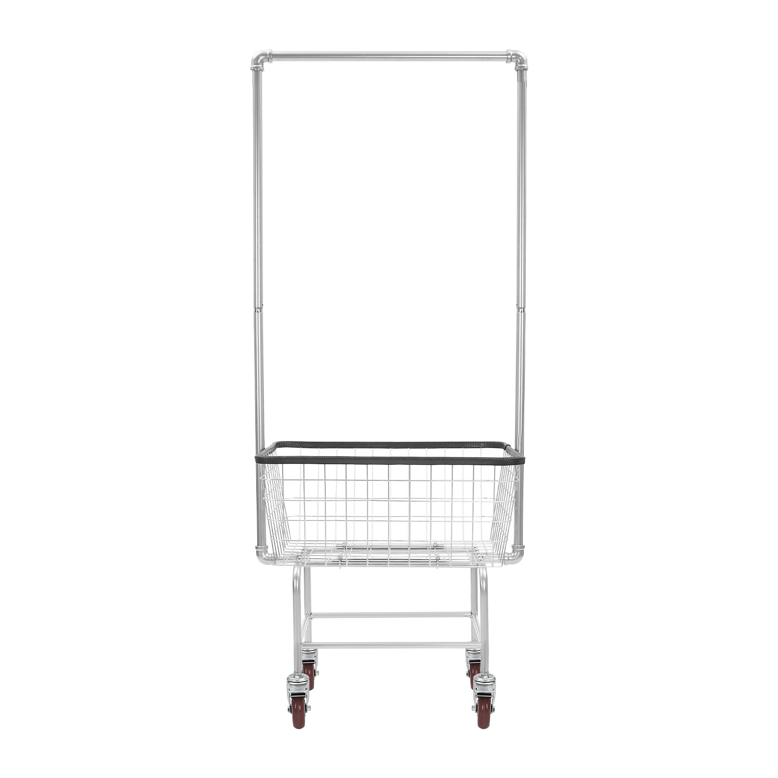 Steel Wire Laundry Cart Laundry Basket W/ Wheels Commercial Laundry Basket Cart