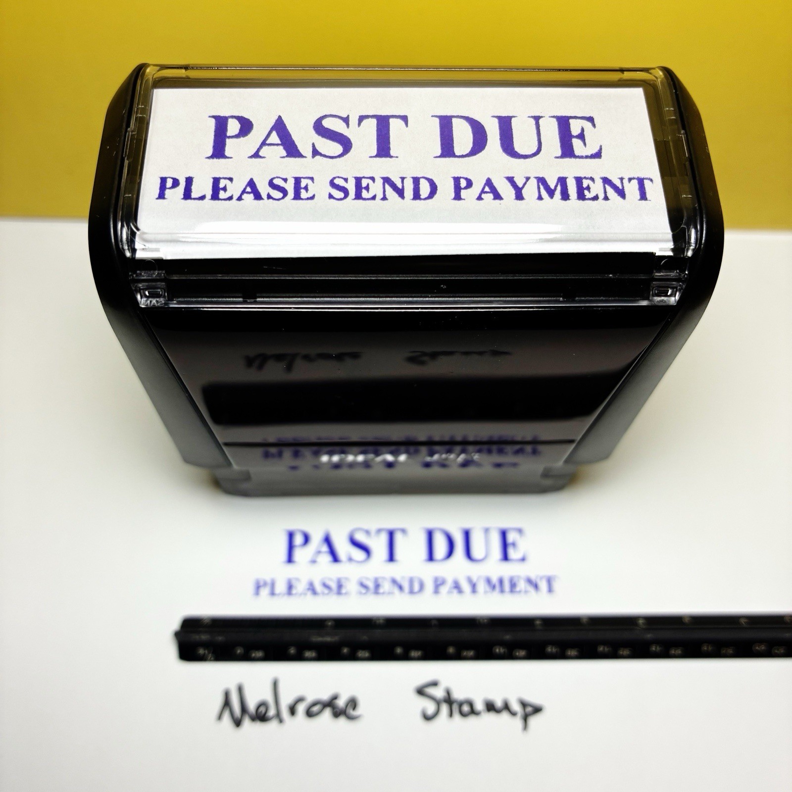 Past Due Please Send Payment Rubber Stamp Blue Ink Ideal 4913