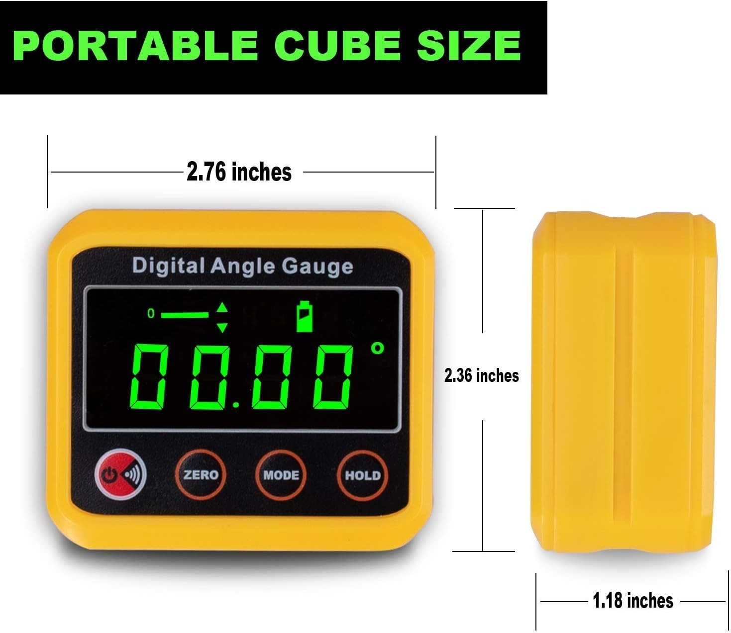 Versatile Magnetic Digital Level Gauge with Memory Functions - Yellow Protractor