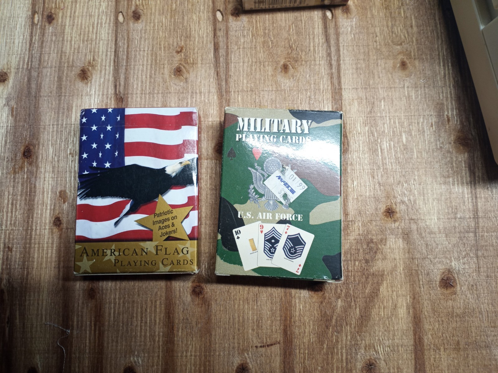 1 Pack Military P laying  Cards US Airforce And 1 Pack American Flag Crds