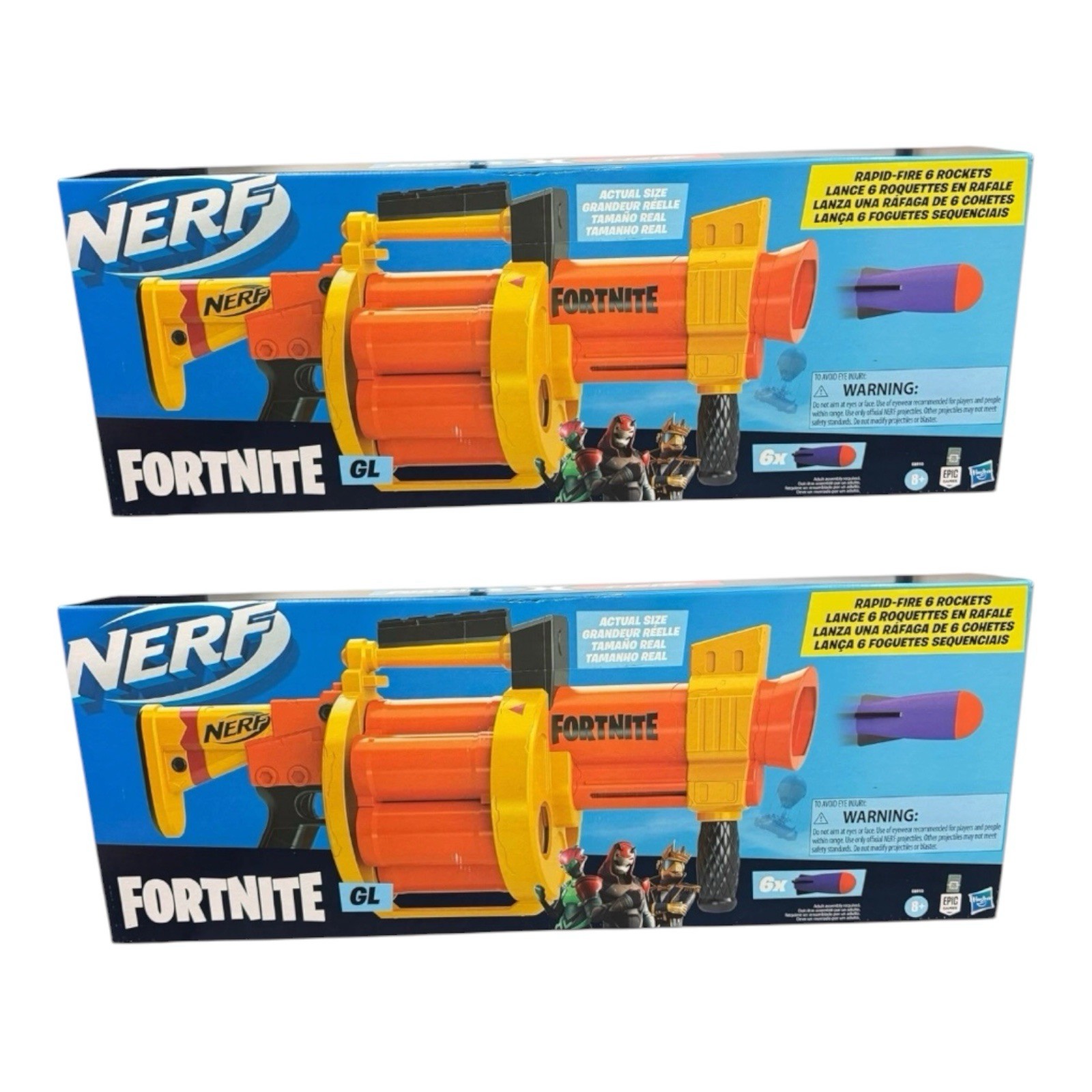 2 Pack Nerf Fortnite GL Rocket Launcher Blaster w/ 12 Rockets Brand New In Box