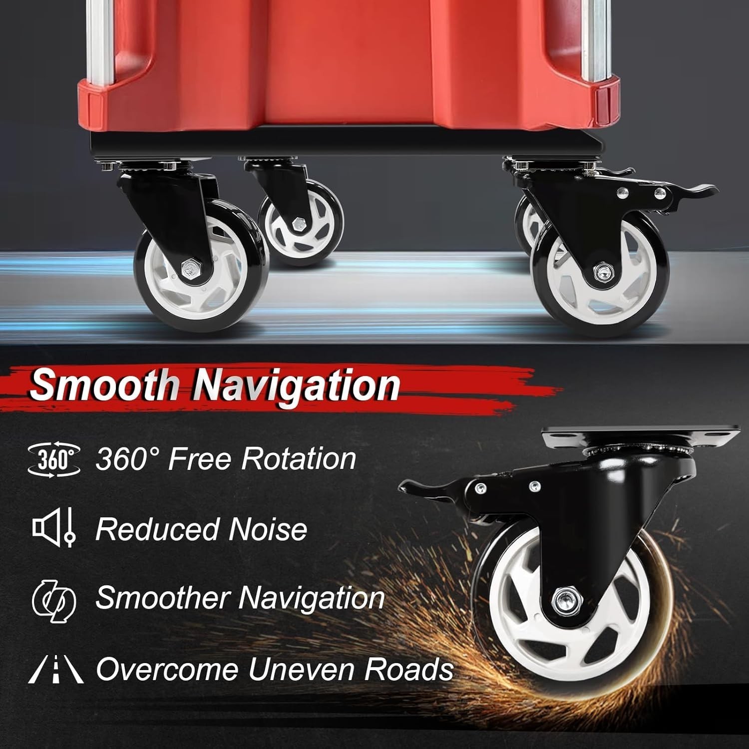 Heavy Duty Tool Box Dolly Compatible W/ Mil.Waukee Packout Toolboxes Thickened