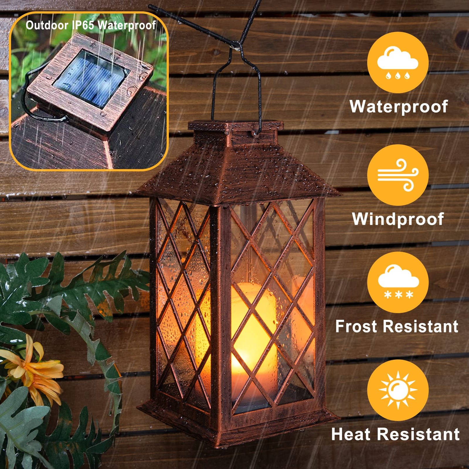 [2 Pack] TAKE ME 14" Solar 14” (H) * 5.51” (L) * (W), Antique Copper