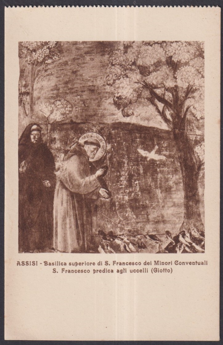 Holy card antique postale de San Francisco de Asis santino image pieuses estampa