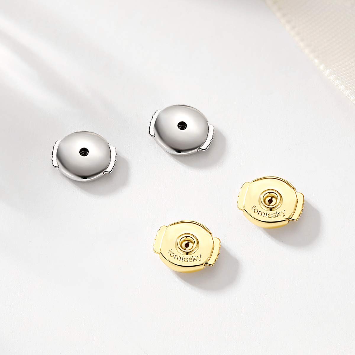 Secure Locking Earring Backs for Studs 2 Pairs, Hypoallergenic Earring Backs ...