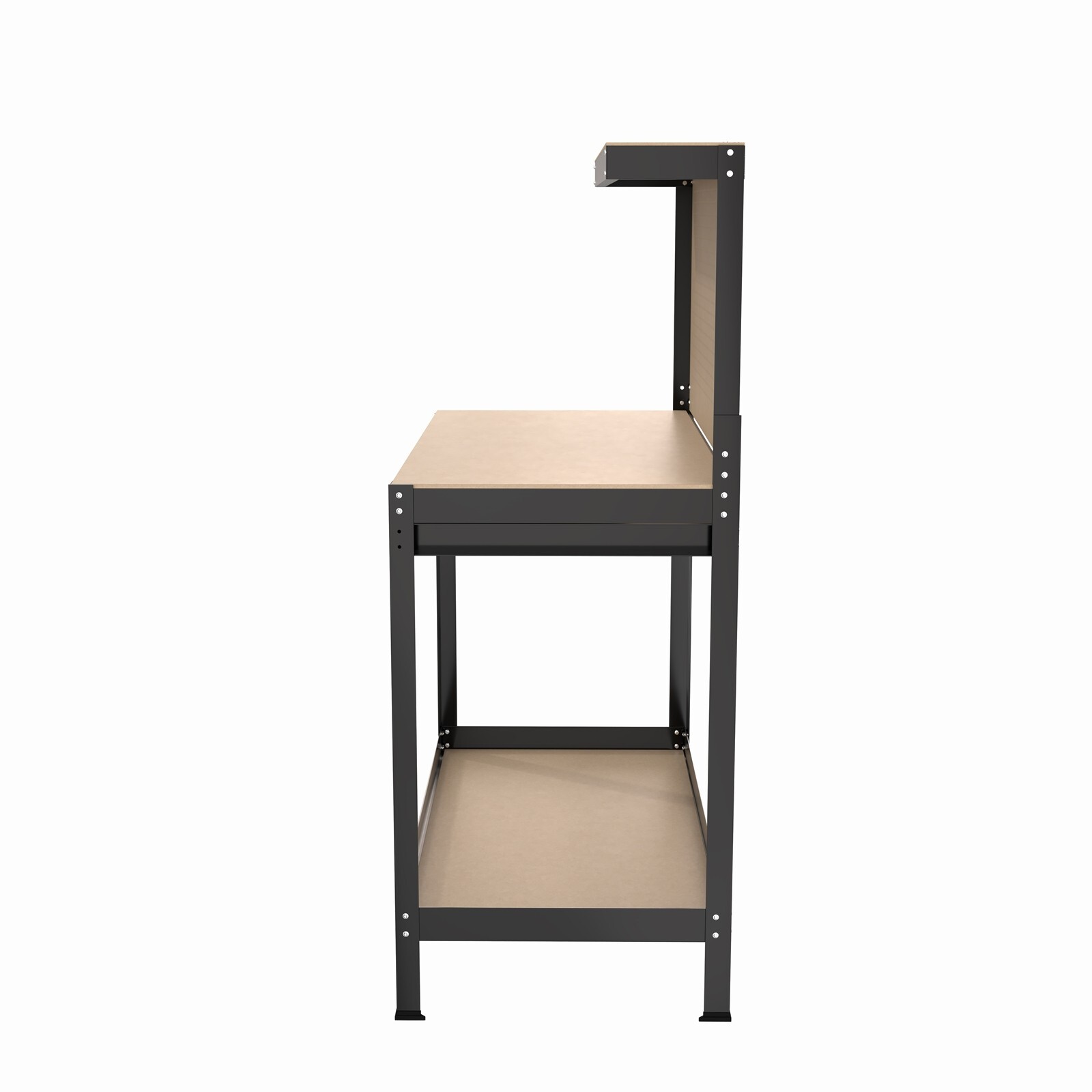 63" Workshop Table Workbench Steel Garage Tool Storage Drawer Shelves Pegboard
