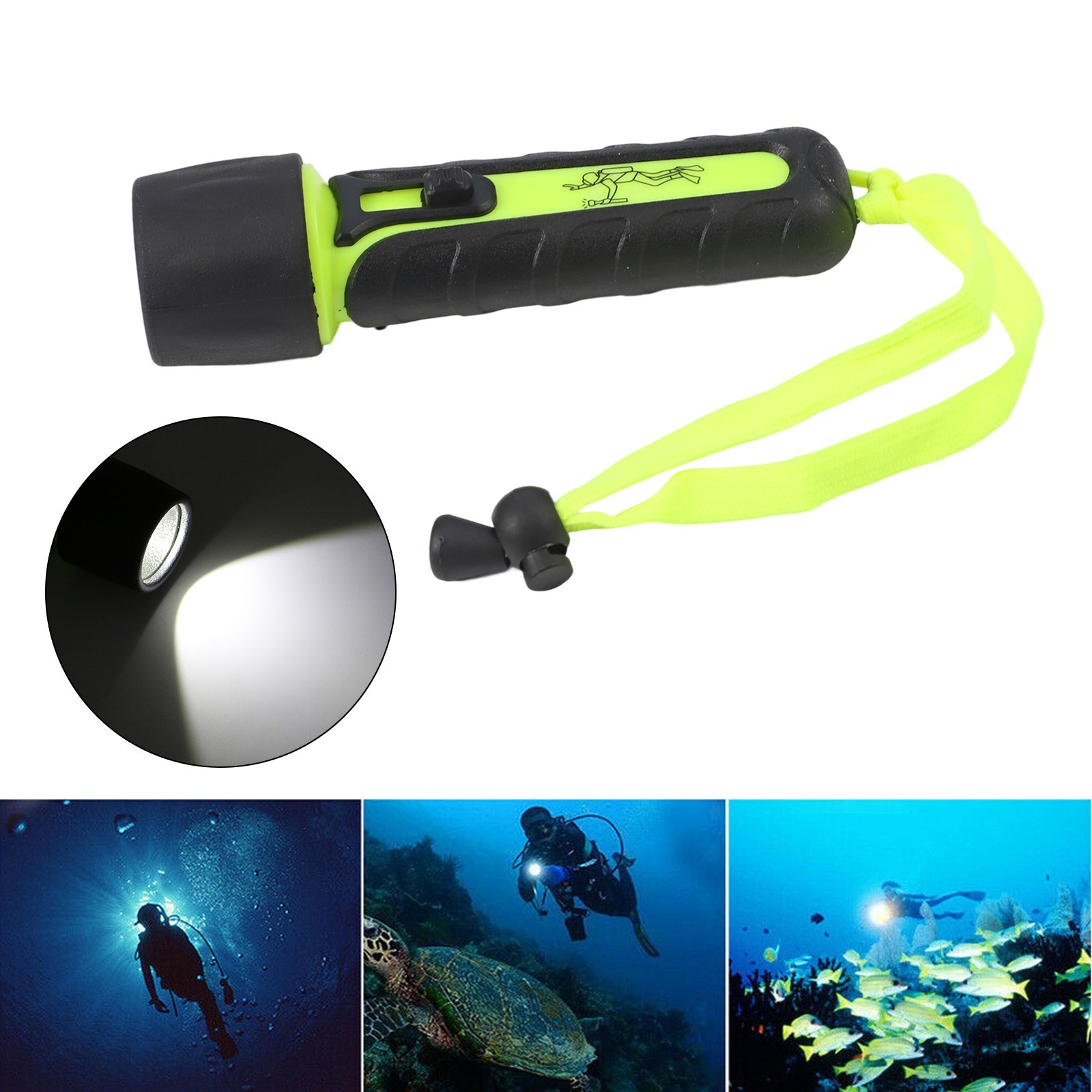 Diving Flashlight Torch 15.2x4.2cm For Hunting/rescue/camping LED Lamp