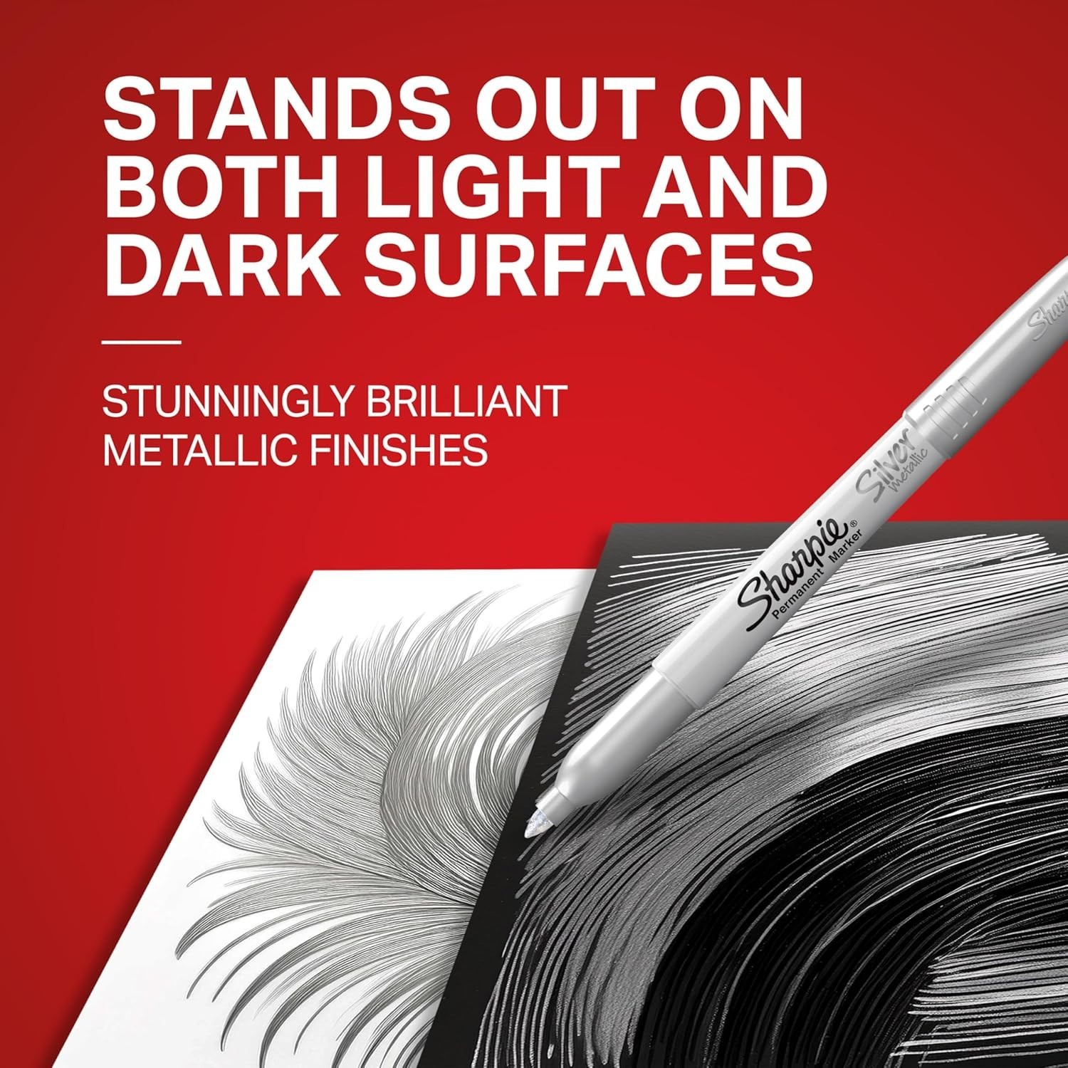 Quick-Drying Silver Metallic Markers - 2 Pack, Perfect for Posters & More