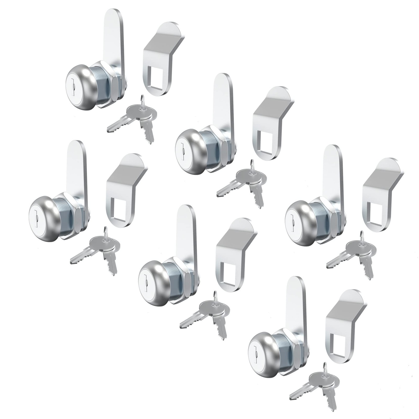 Hecfu 6 Pcs Tool Box Lock Mailbox Lock, 5/8 Cam Lock Keyed Alike, Replacement Fi