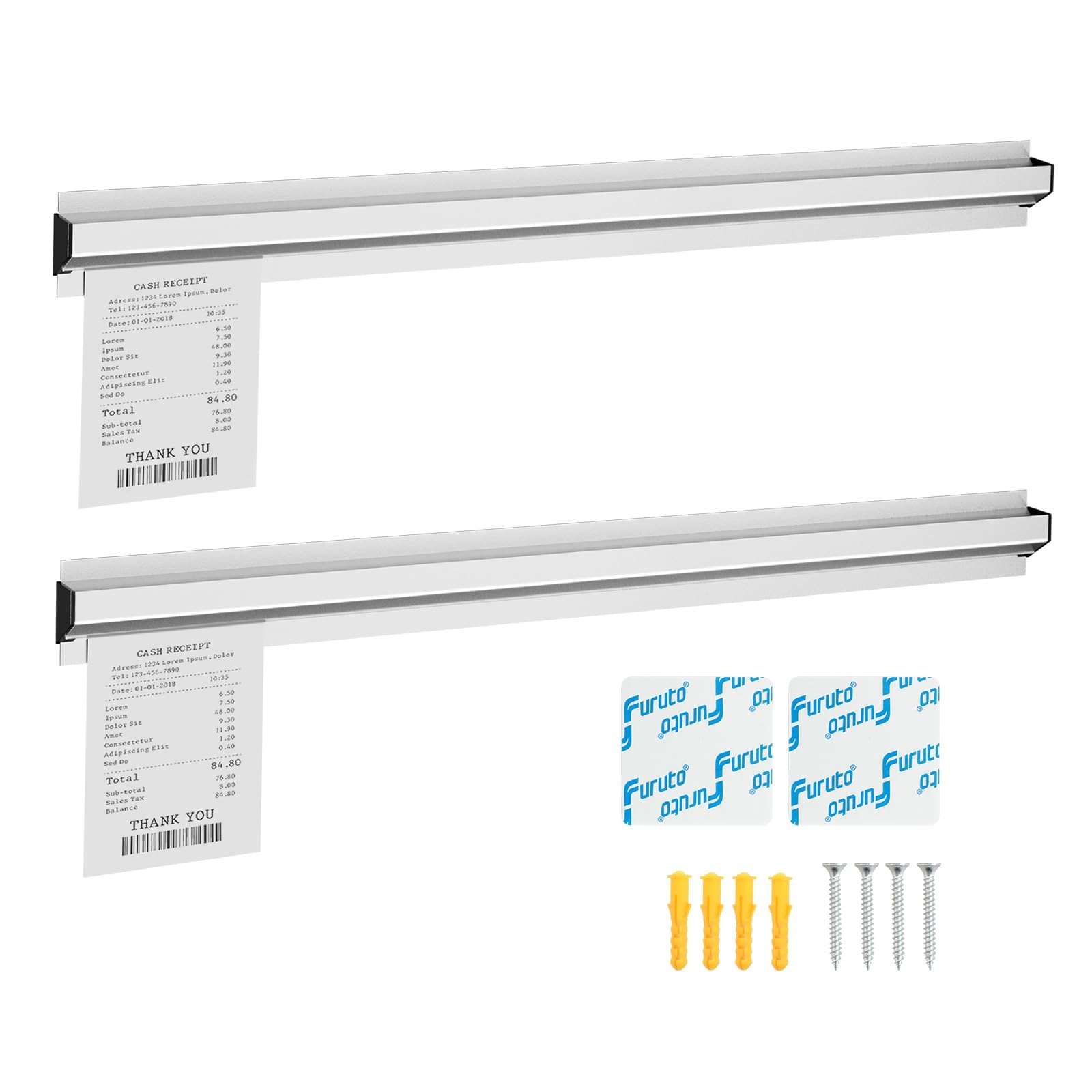 Restaurant Ticket Rack - 28 Inch, 2 Pcs (Check Receipt 28 Silvery White