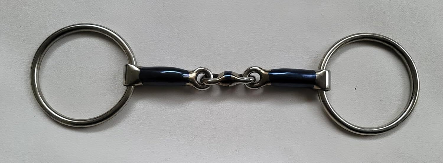Loose Ring Blue Sweet Iron Double Jointed Horse Bit