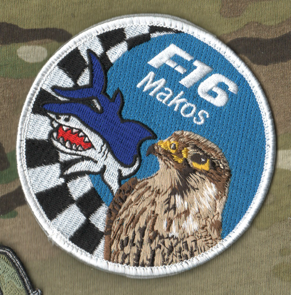 FIGHTING FALCON F-16 JET FIGHTER SWIRL vêlkrö 😎 INSIGNIA PATCH: 93d FS MAKOS