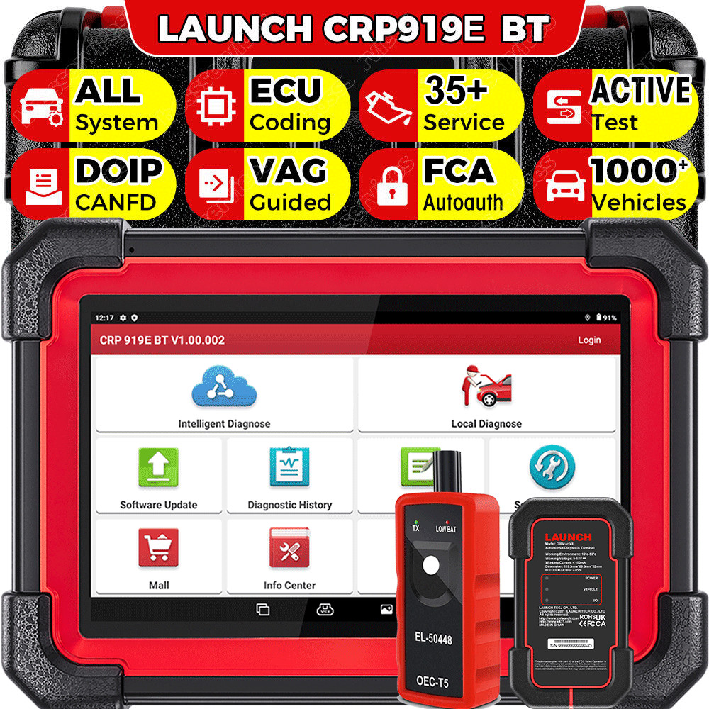 LAUNCH X431 CRP919E PRO Elite Bidirectional Car Diagnostic Scanner Key Coding BT