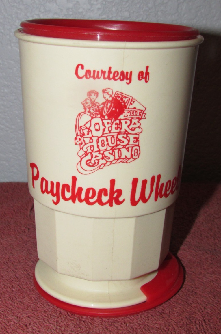 Vintage Opera House Casino Paycheck Wheel Plastic Cup - North Las Vegas, NV