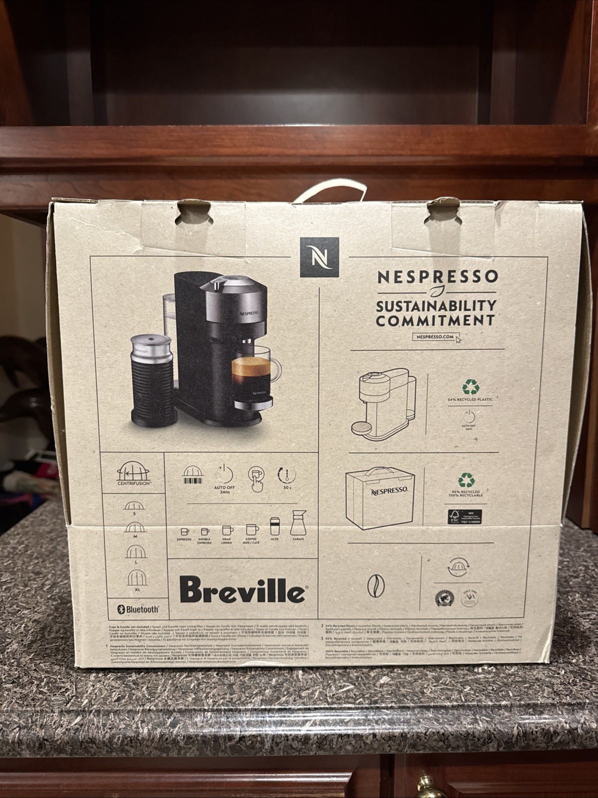 NEW Nespresso Breville Vertuo Next & Aeroccino3 Deluxe Dark Chrome (No Pods)
