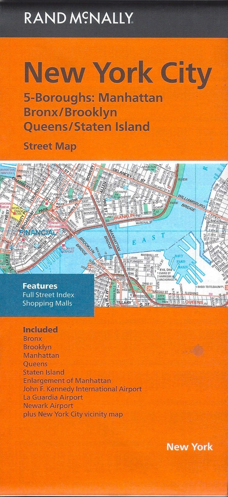New York City 5-Boroughs Manhattan Bronx Brooklyn Queens Rand Mcnally 2023 ed.