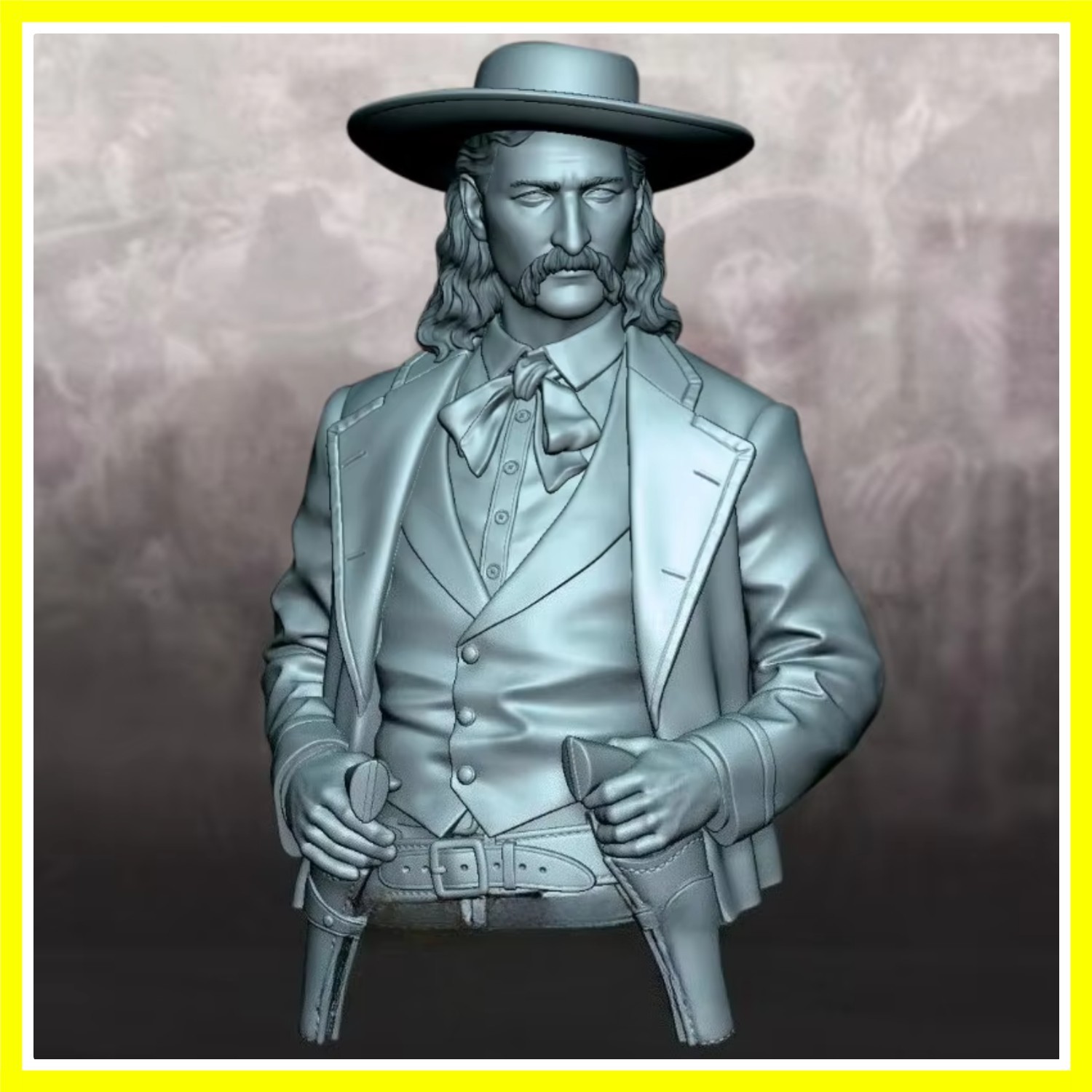 1/10 Scale Die-Cast Resin Bust Model Kit Wild West Cowboy Man Statue Unassemb...
