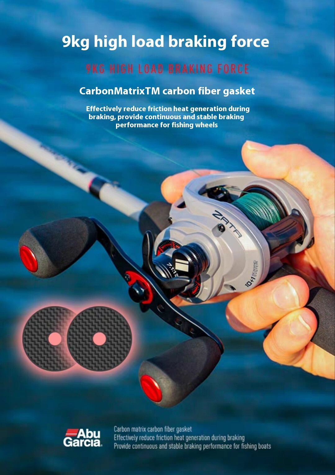 Abu Garcia ZATA Low Profile Baitcast Fishing Reel - Left Hand reel