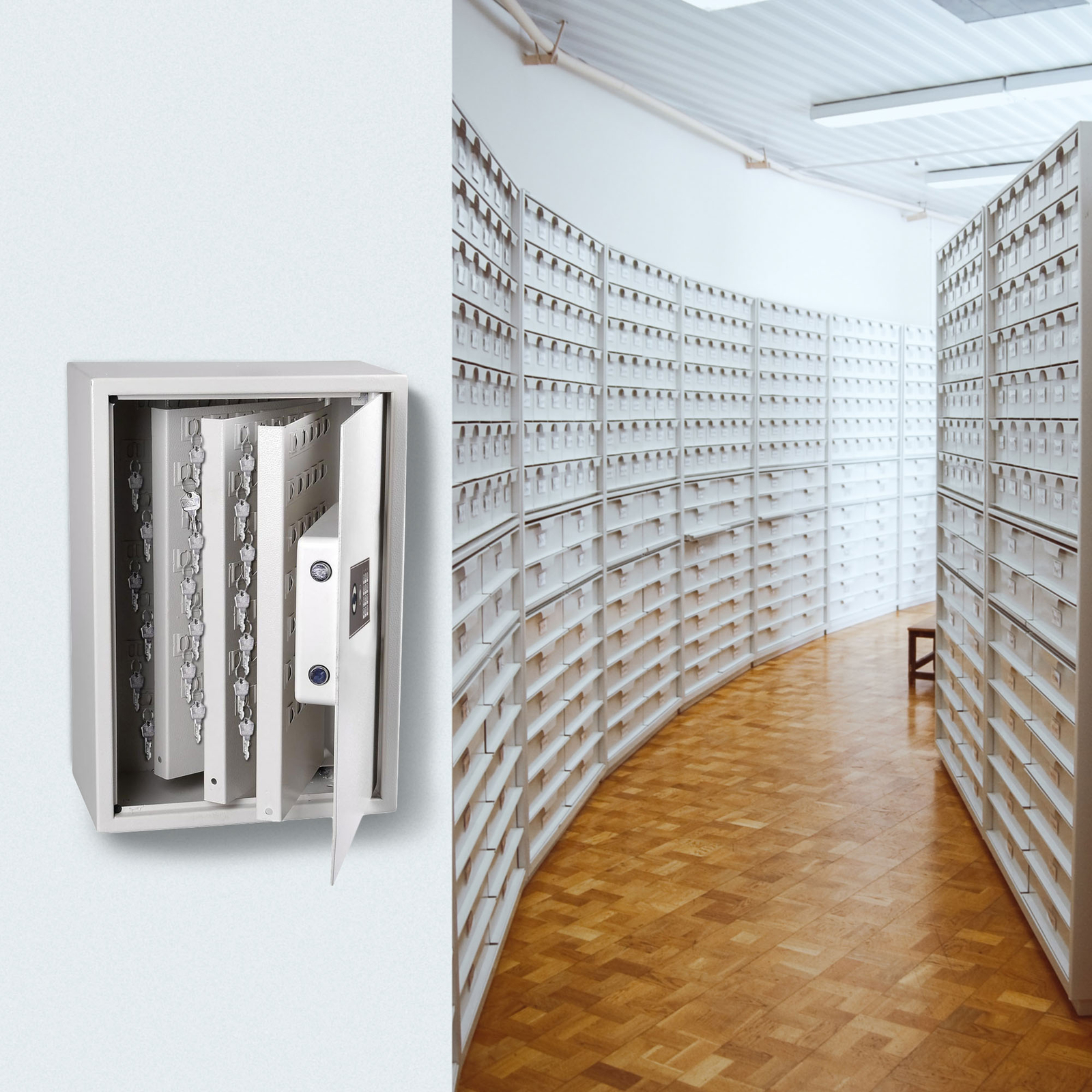 245 Hook Key Cabinet with Digital Lock Wall Mounted Safe Security Storage Box