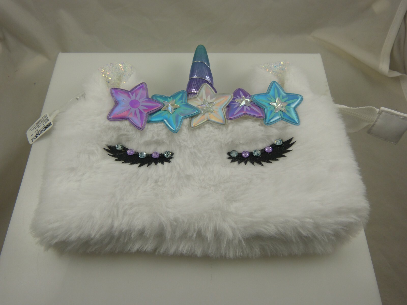 Unicorn furry pencil case or makeup bag pouch bag claires