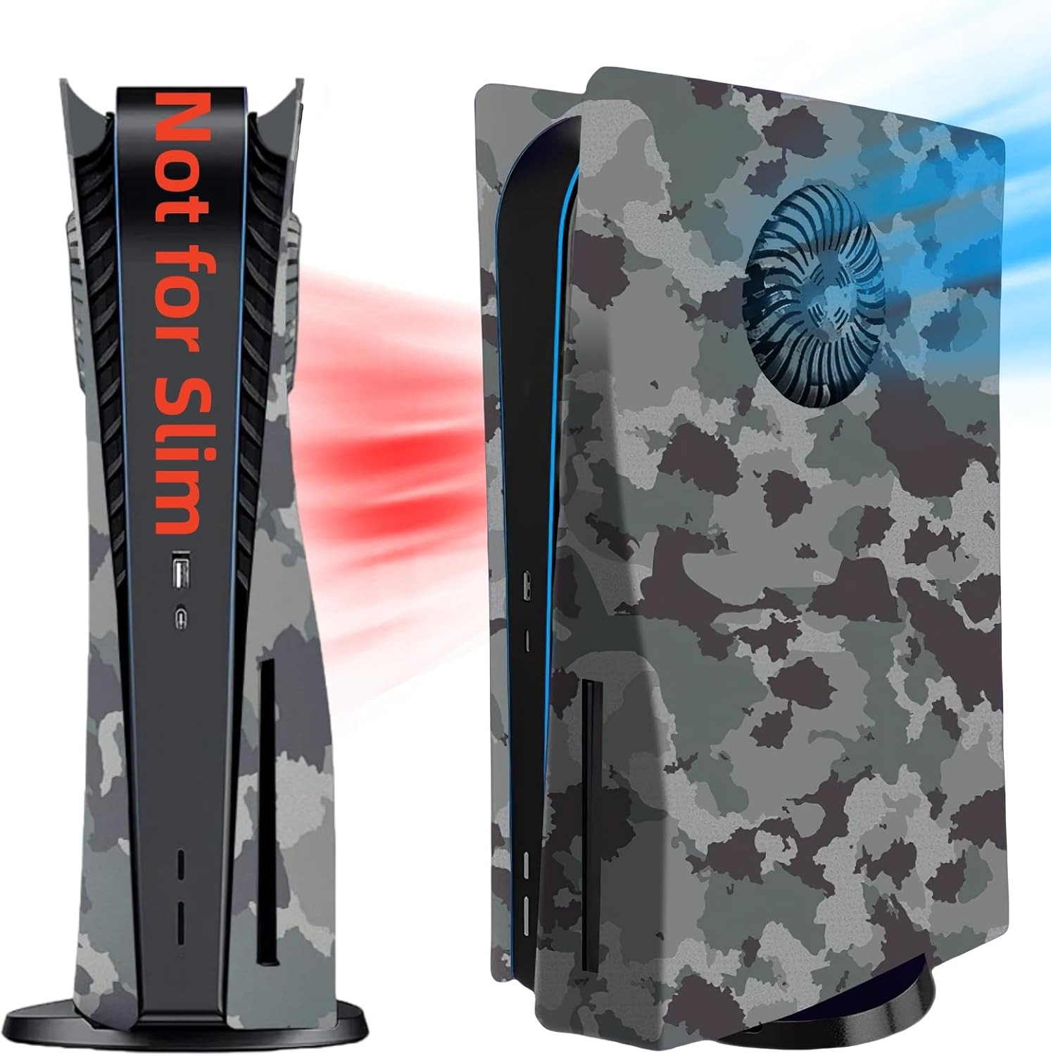 Cover Plates with Cooling Vent for PS5 Disc Edition Console, Accessories