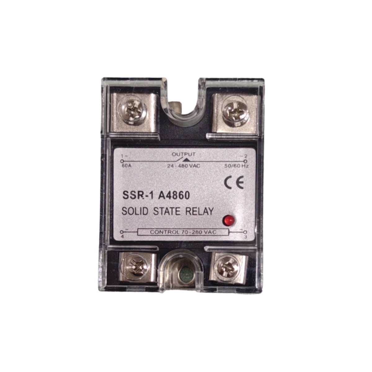 1 pc SSR-60AA Solid State Relay Single Phase 60A 70-280V AC to 24-480V AC