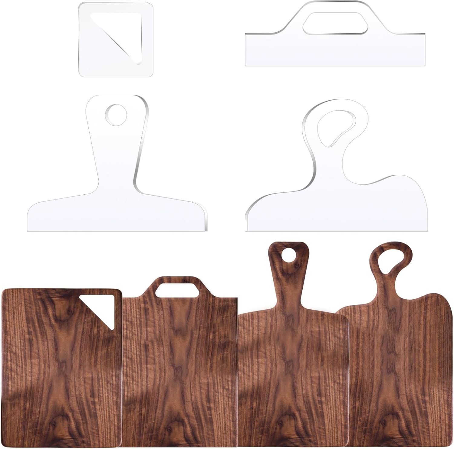 Router Templates, 4pcs Acrylic Charcuterie Board Handle Template,  Clear Cut Boa