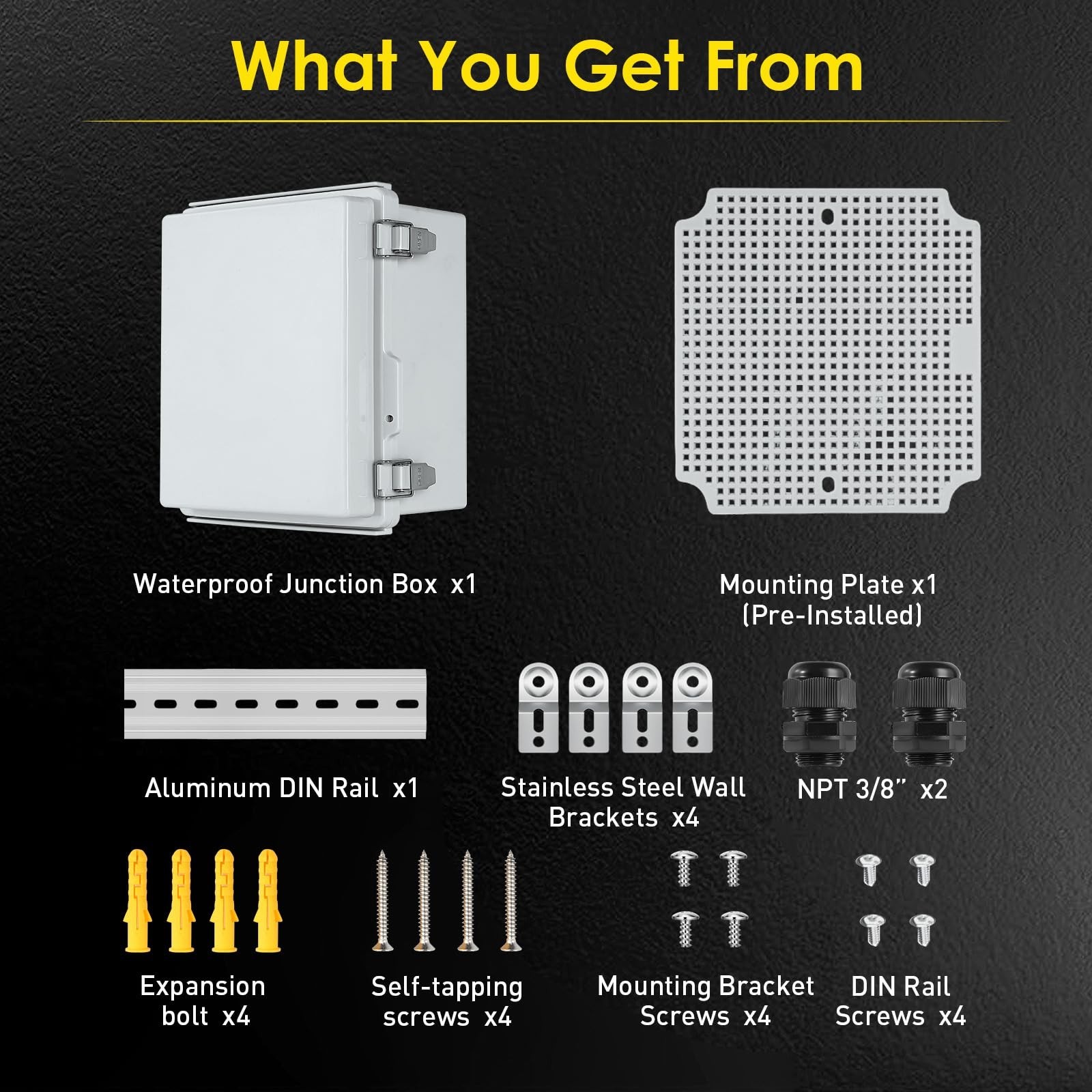 Waterproof Electrical Junction Box, IP67 Plastic Weatherproof Electrical Encl...