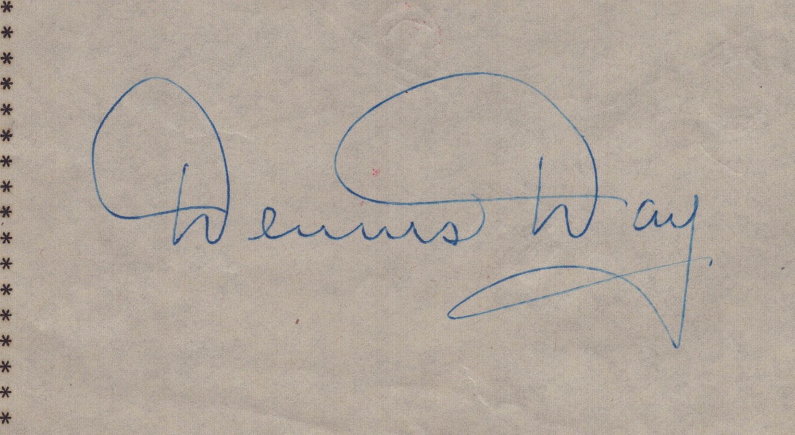 DENNIS DAY - DOCUMENT DOUBLE SIGNED