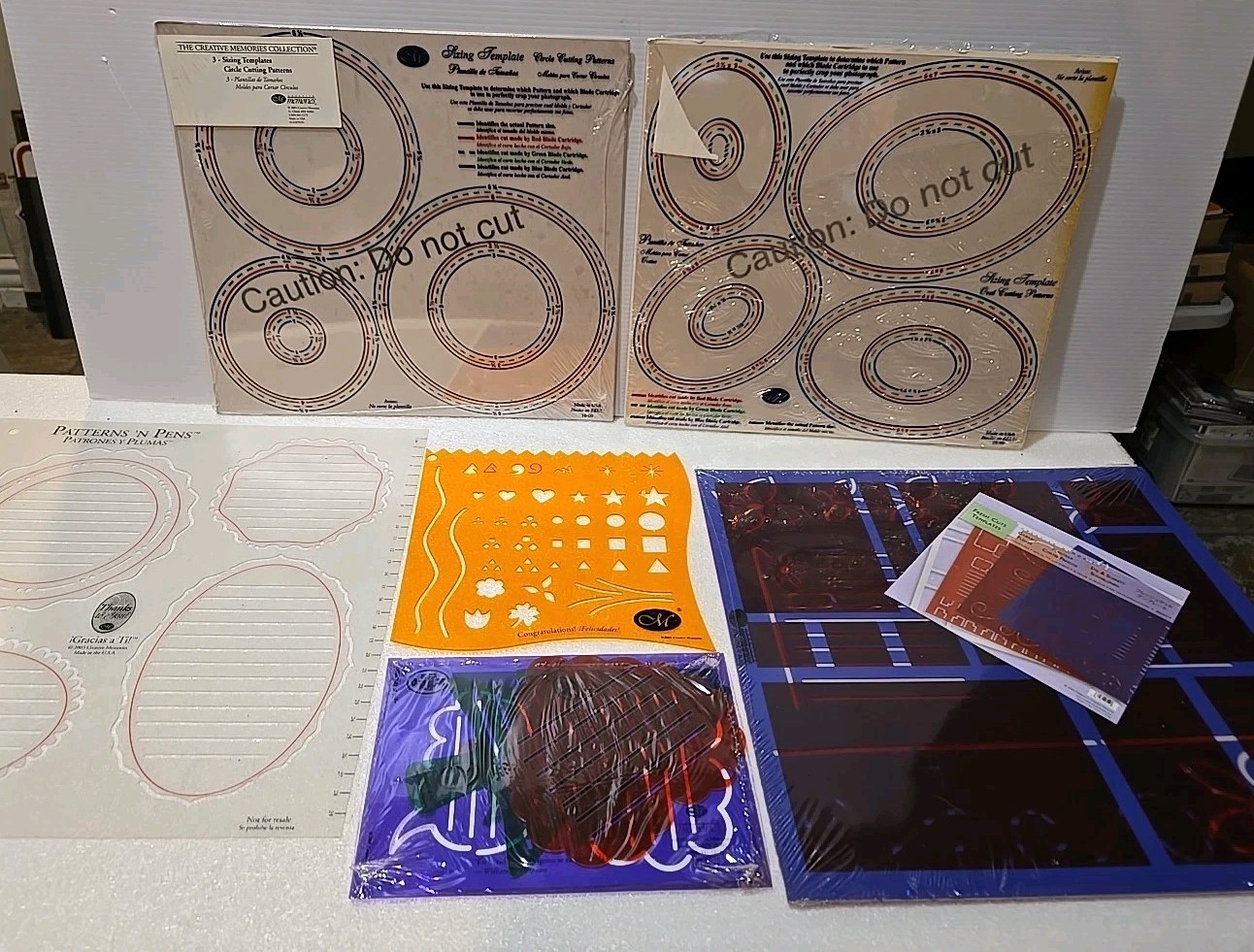 Creative Memories, Lot of 11 Sizing & Cutting Templates - 6 Packs, 11 Templates