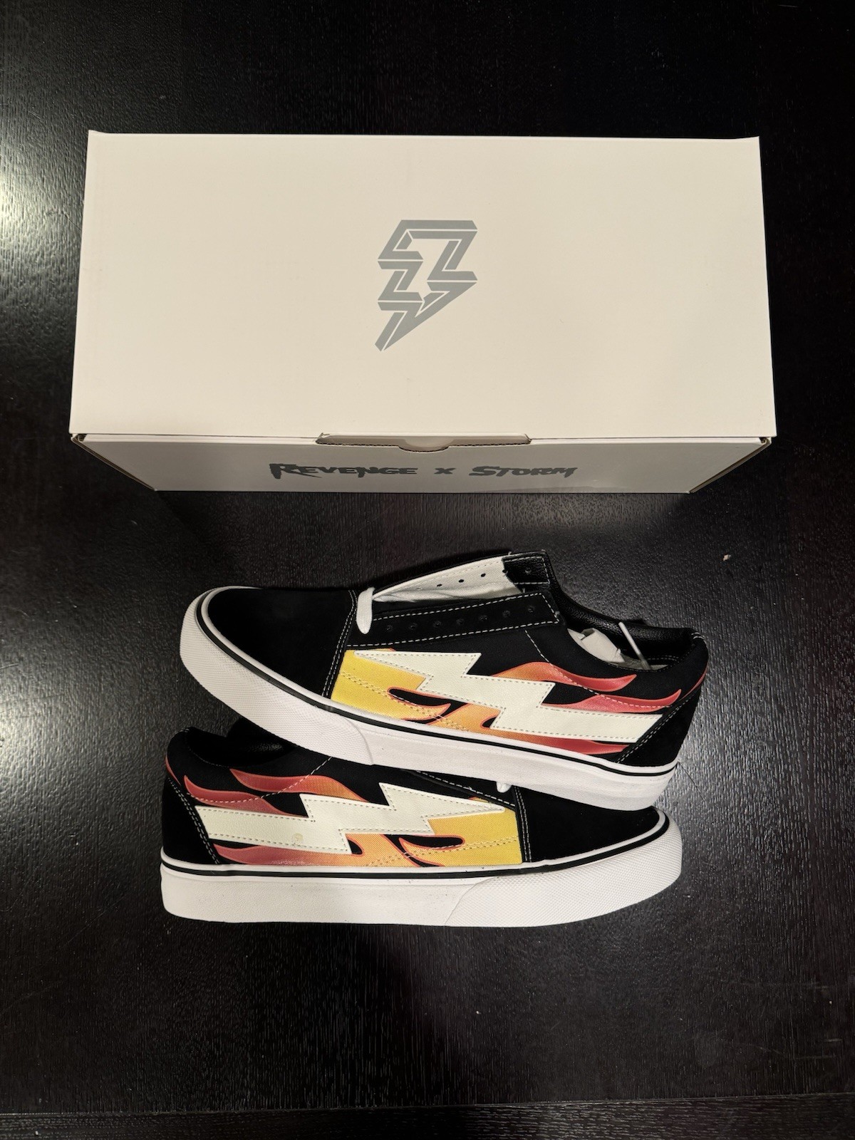 100% Authentic Revenge x Storm Vans Original Classic Flame Black Multiple Sizes