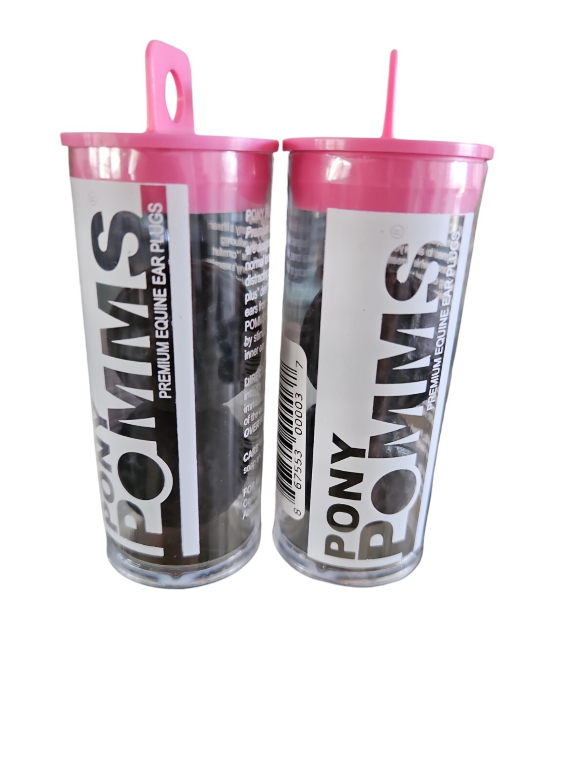 Pomms Equine PONY Ear Plugs -  Lot of 2 Pairs Black  - Pony Size Under 14 hh