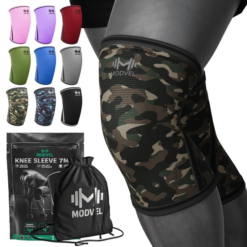 Modvel Knee Sleeves 7mm Strength for Weightlifting USPA IPL IWF USAW Approve