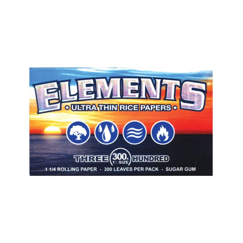 10x Elements 300's 1 1/4 Ultra Thin Rice Rolling Papers New Bulk Sealed 1.25"