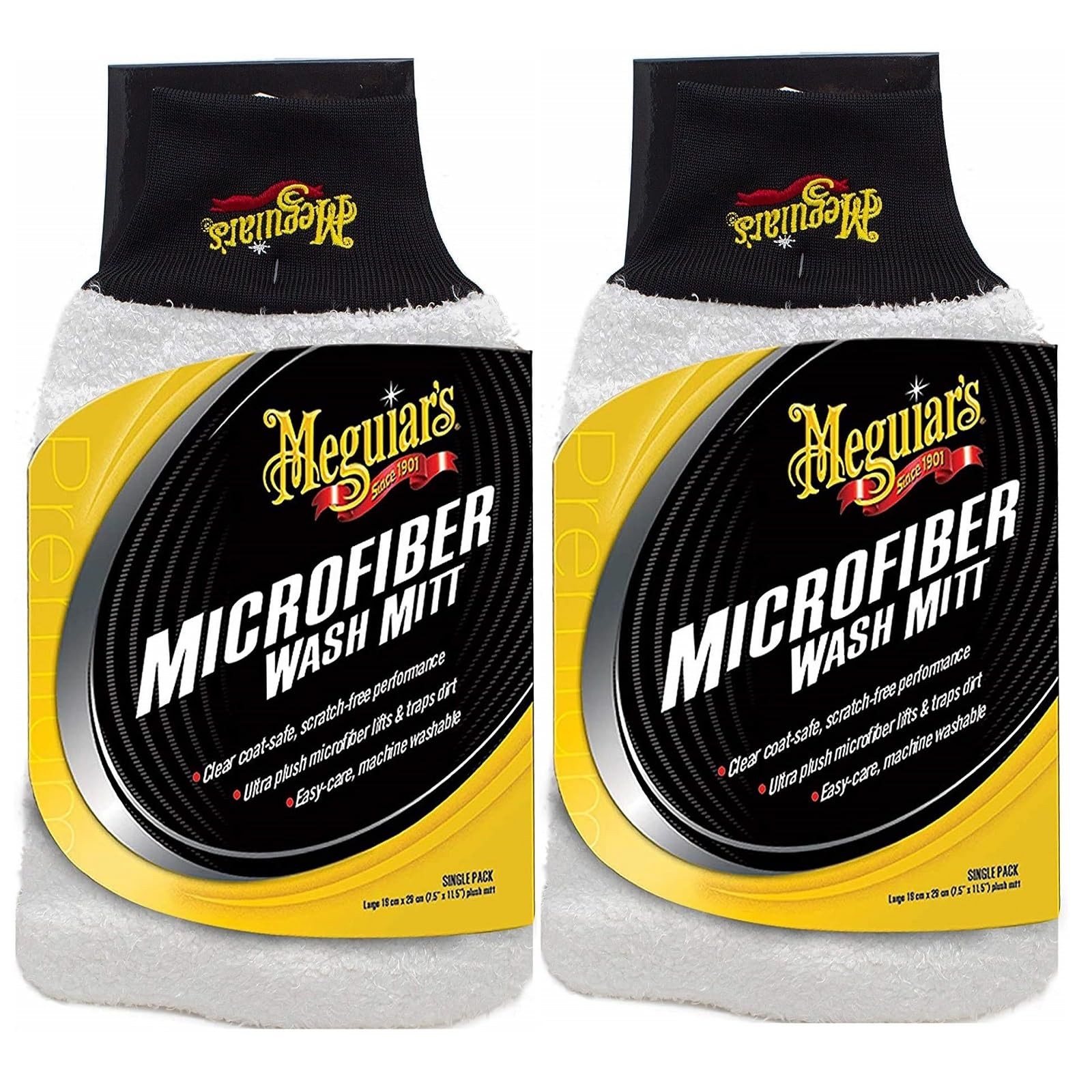 Meguiar's Microfiber Wash Mitt 2 Pack Lint Free Super Soft Swirl Free Finish
