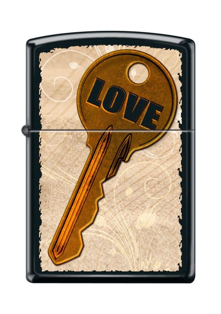 Zippo Lighter- Love Key Black Matte Windproof Lighter Z5141