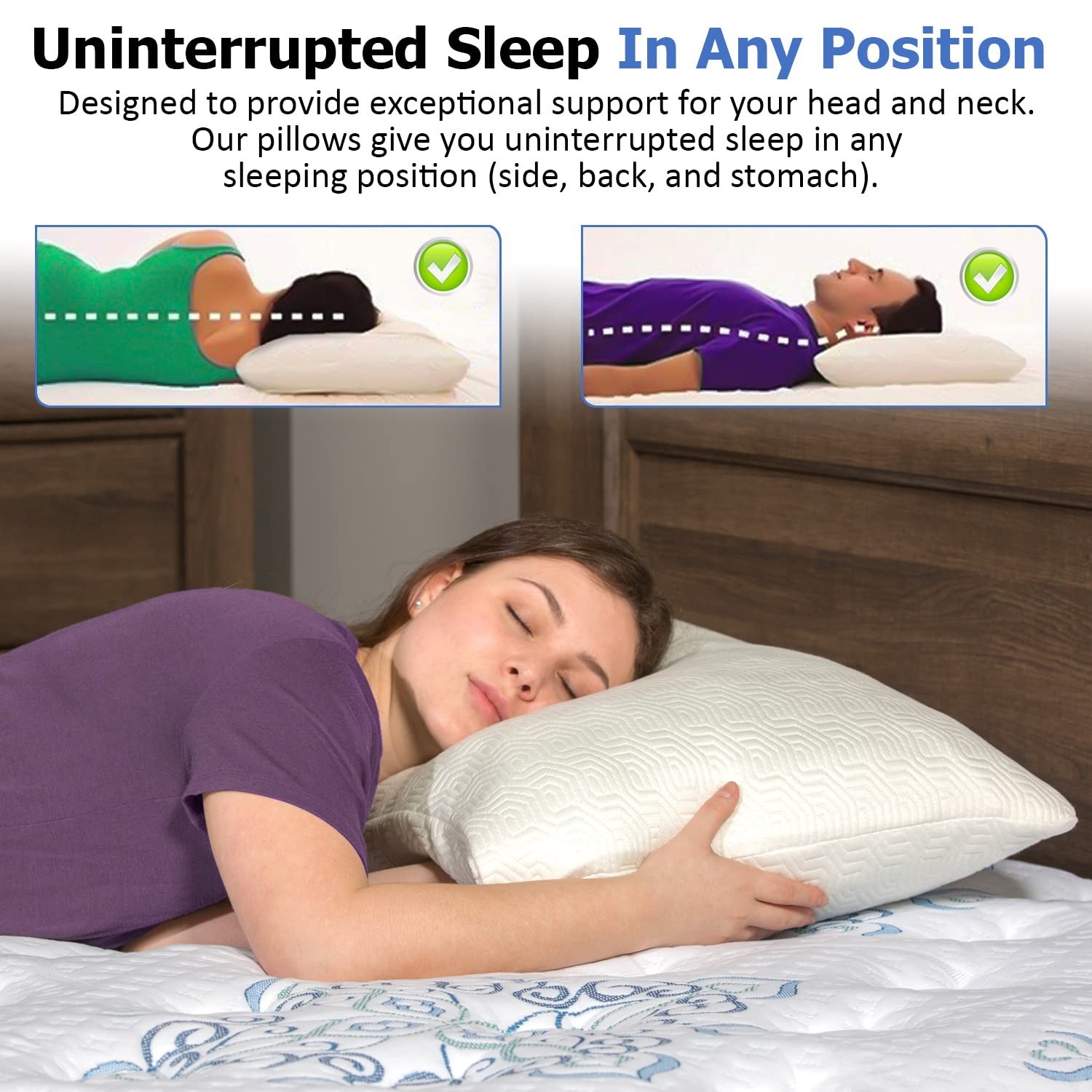 2 Pack Queen Size Rayon Derived from Bamboo Pillows for Sleeping, Cooling Shr...