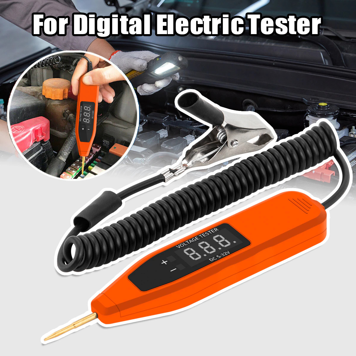 5/24/32V Digital Voltage Circuit Tester Truck Electrical System Diagnostic Tool