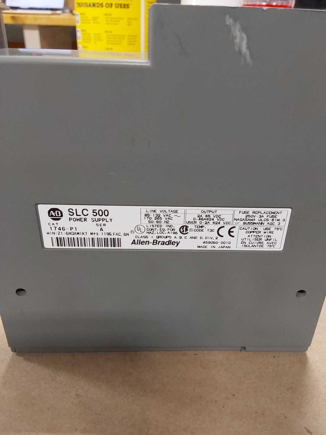 Allen Bradley 1746-P1 SLC 500 Power Supply Unit Ser A