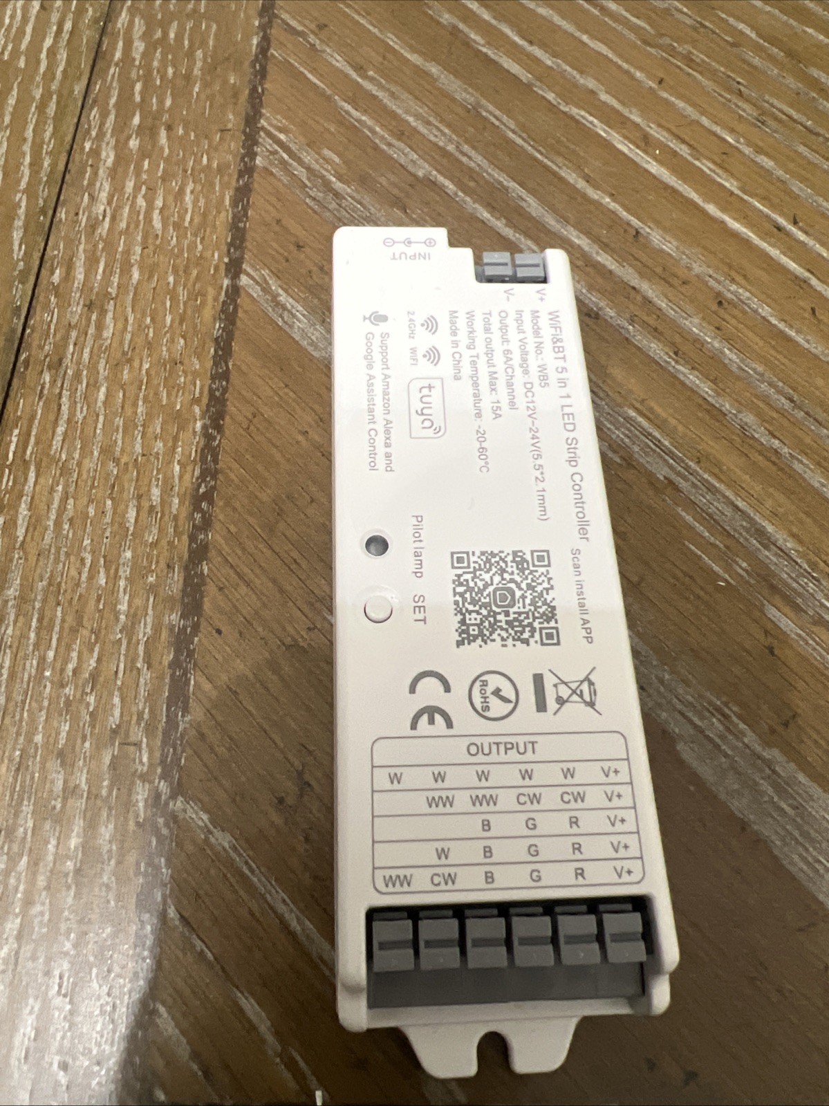 5in1 WB5 2.4GHz Tuya WiFi PWM LED Controller Compatible with Alexa/Google Home