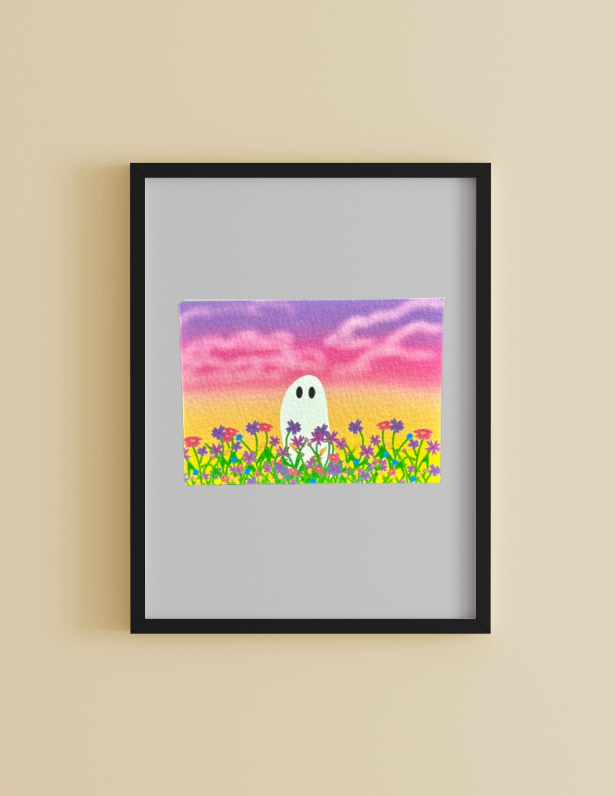 Original Whimsical Digital Illustration, ACEO, "Wildflower Wanderer"