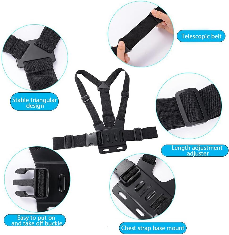 Chest Harness Body Strap Mount Accessories Adjustable for iPhone GoPro Android