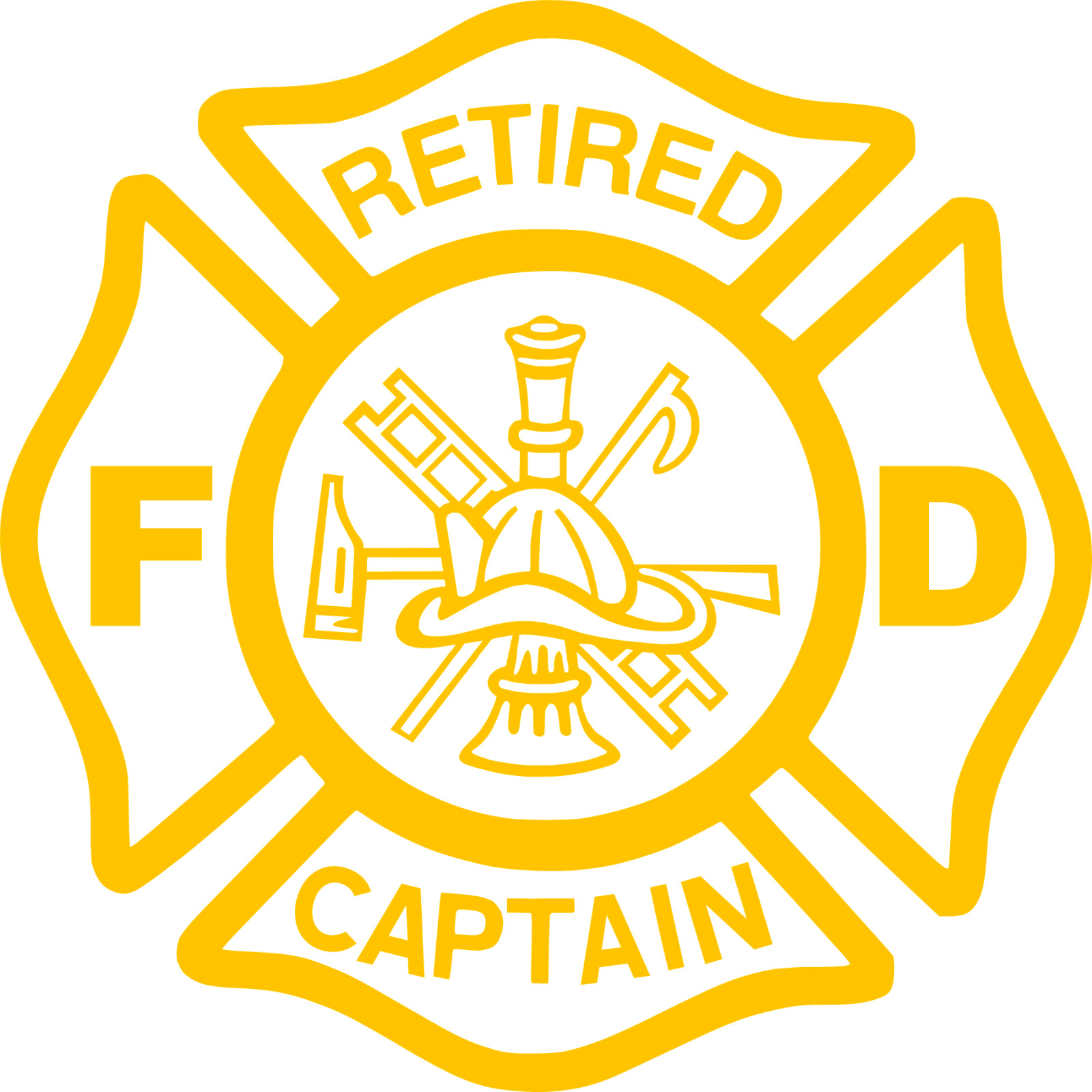 Retired Captain Firefighter Decal Vinyl Sticker EMR Fire Dept Rescue Responder