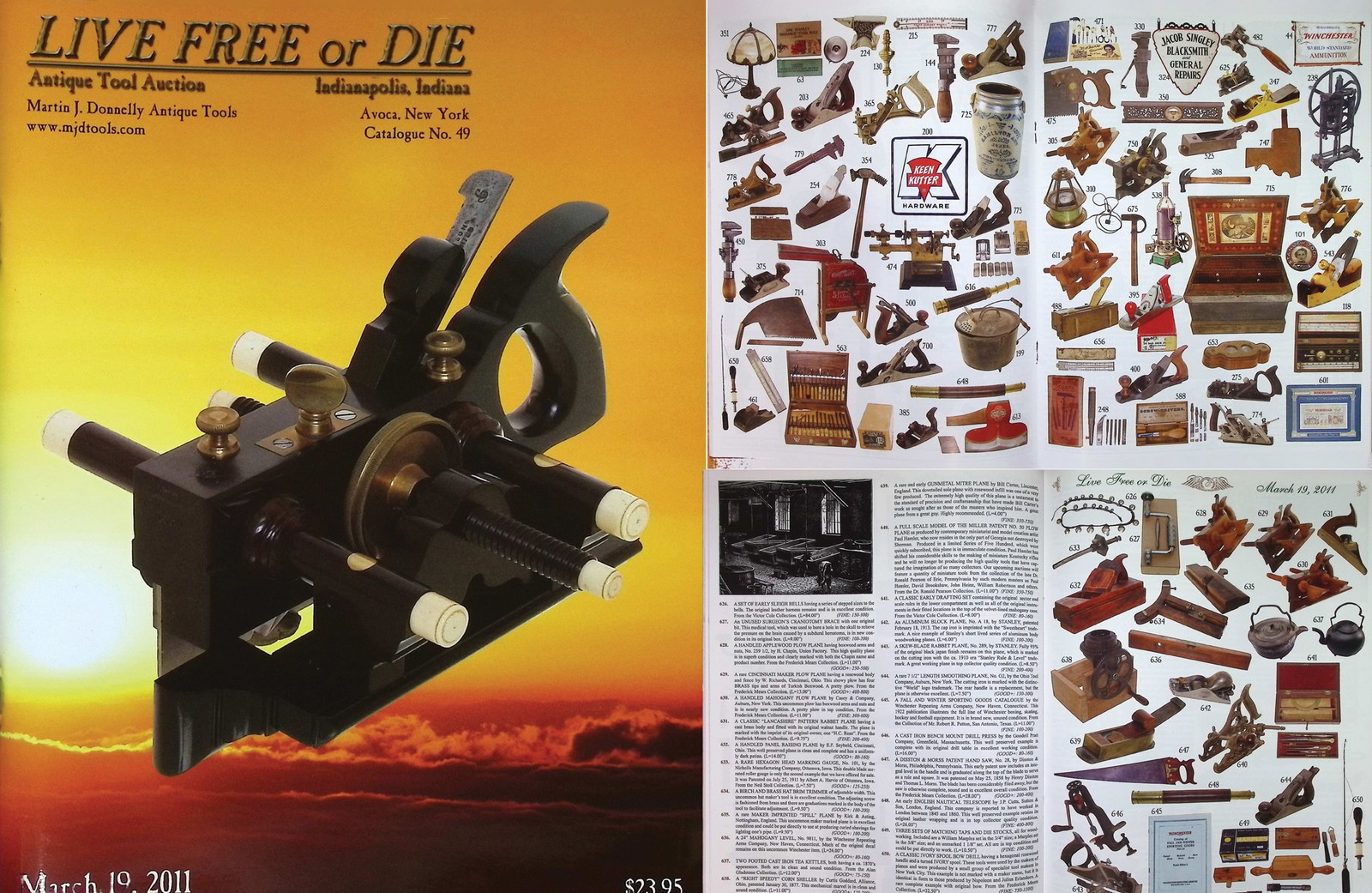 Full Color March, 2011 (IC11) Antique Tool Auction Catalog & Prices Realized