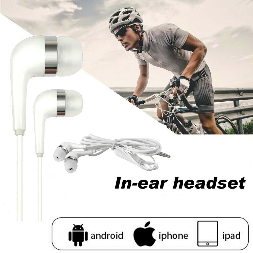 Handsfree 3.5mm Wired Headphones Earphones With Mic For Samsung iphone PC Earbud